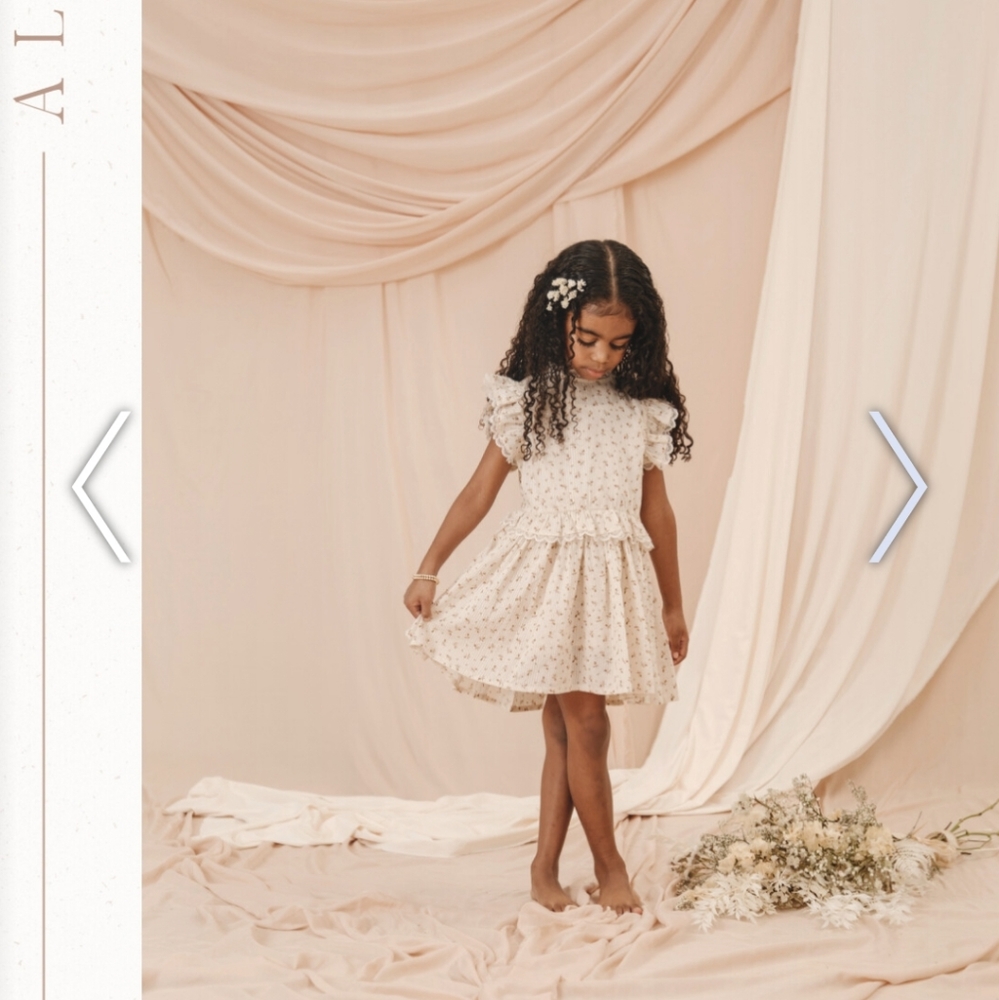 NWT Noralee Gold Fleur Alice Dress 12M